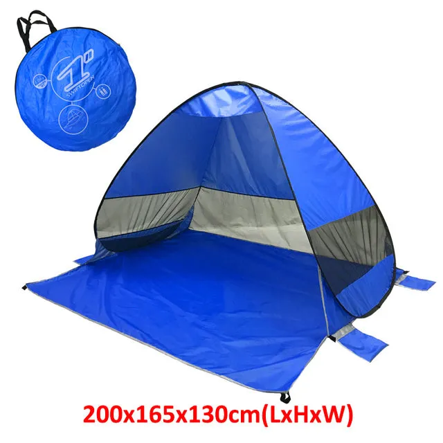 Outdoor Automatic Tent Instant Pop up Camping Tent Portable Travel Beach Tent Anti UV Shelter Fishing Hiking Picnic Silver X88B