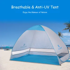 Outdoor Automatic Tent Instant Pop up Camping Tent Portable Travel Beach Tent Anti UV Shelter Fishing Hiking Picnic Silver X88B
