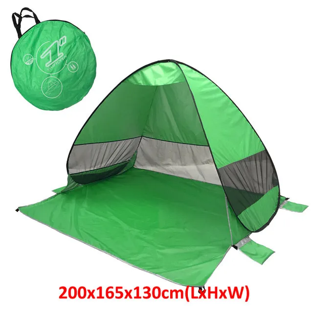 Outdoor Automatic Tent Instant Pop up Camping Tent Portable Travel Beach Tent Anti UV Shelter Fishing Hiking Picnic Silver X88B