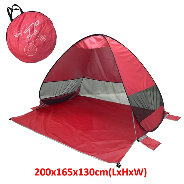 Outdoor Automatic Tent Instant Pop up Camping Tent Portable Travel Beach Tent Anti UV Shelter Fishing Hiking Picnic Silver X88B