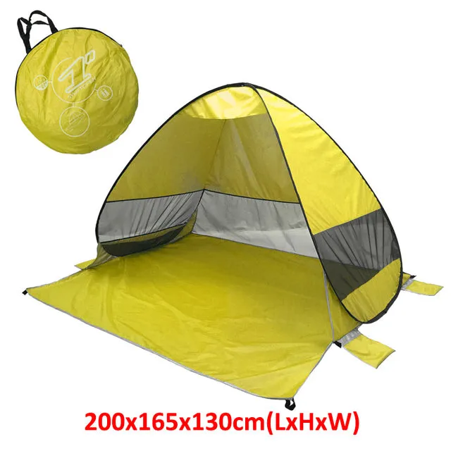 Outdoor Automatic Tent Instant Pop up Camping Tent Portable Travel Beach Tent Anti UV Shelter Fishing Hiking Picnic Silver X88B