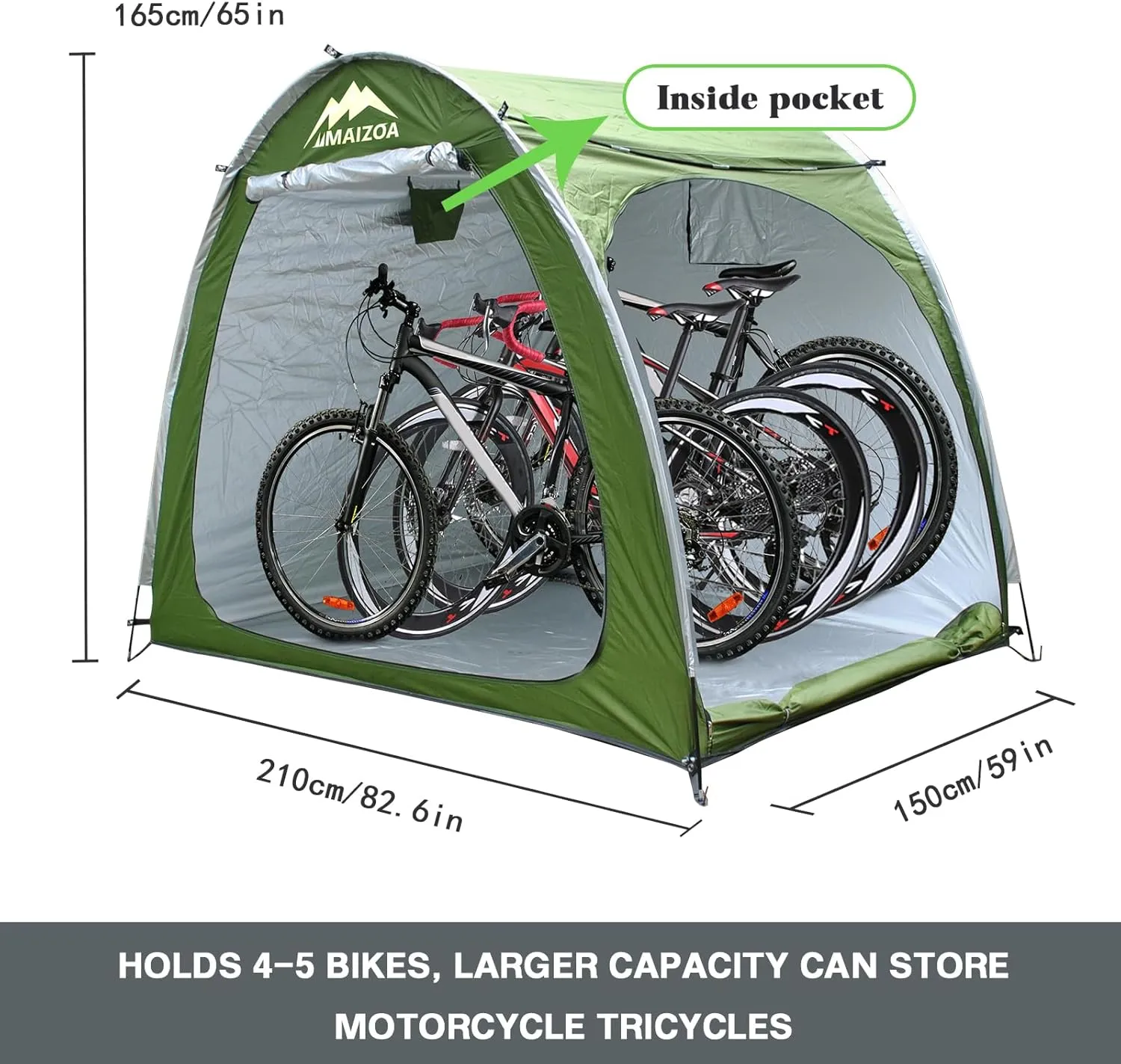 Outdoor Bike Covers Storage Shed Tent,210D Oxford Thick Waterproof Fabric,Outdoor Aluminum Alloy Bracket Bicycle Storage shed, Neat Tent Bicycle Cover