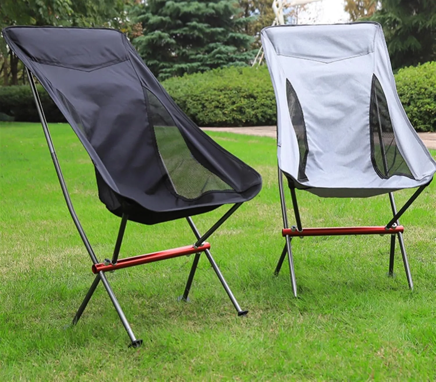 Outdoor Camp Chairs, Ultralight Foldable Camping Chair,Picnic Backrest Seat Folding Aluminum Alloy Stool Lawn Chairs Adults(B)