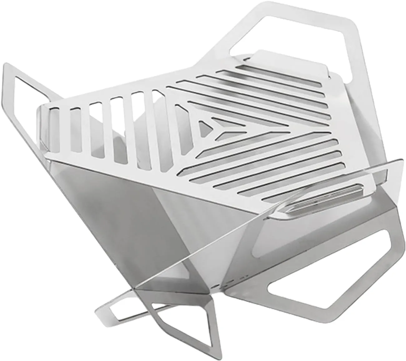 Outdoor Camping BBQ Grills Rack Portable Folding Card Type Stove Stainless Steels Charcoal Firewood Stove Easy To Assemble