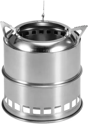 Outdoor Camping Equipment Windproof Wood Stoves Furnace Deconstructable Portable Picnic Stoves Cross Border Cooking Gas Burner (Color : Type 1 Size L) (Type 3 Stove Only)