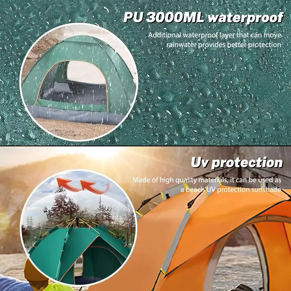 Outdoor Camping Fully Automatic Portable Folding Camping Tent 2-3 Person Beach Tent Quick Opening Two Person Camping Set
