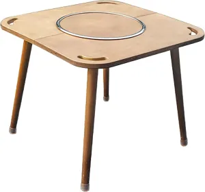Outdoor Camping Kitchen Table Portable Square BBQ Table Outdoor Camping Cook Station with Storage Carrying Bag for BBQ, Grill, Party, Picnics