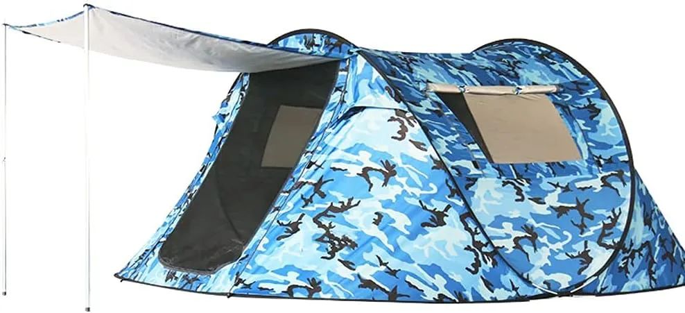 Outdoor Camping Tunnel Tent Quick Opening, 5-6 People Color Automatic Instant Pop-Up Tents Windproof Rainproof Large Space