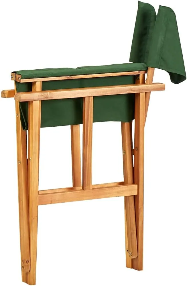 Outdoor Chair with Foot Rest Heavy Duty Beach chairDirector's Chairs 2 pcs Solid Acacia Wood GreenSuitable for Garden Patio Living Room