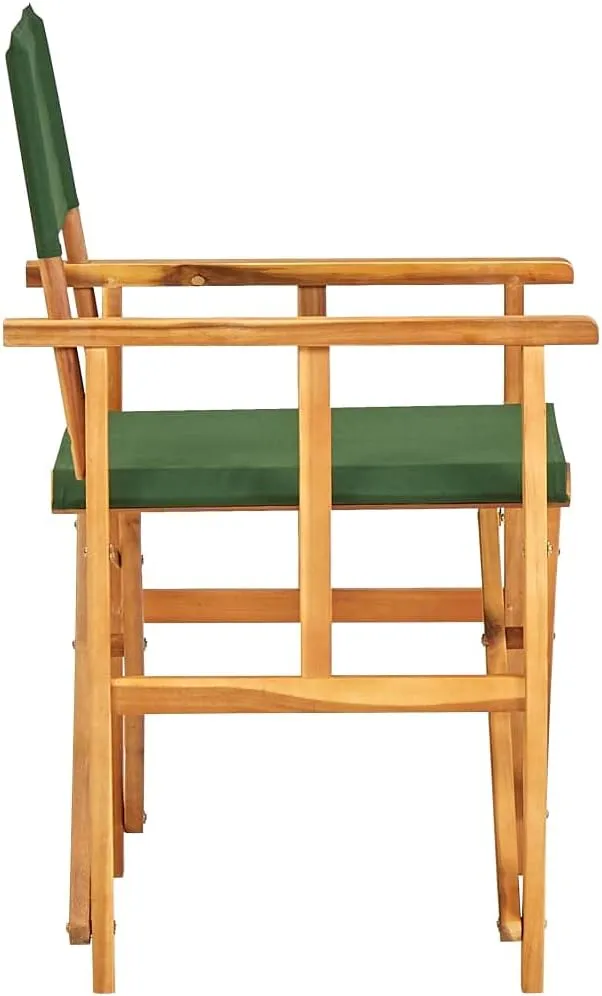 Outdoor Chair with Foot Rest Heavy Duty Beach chairDirector's Chairs 2 pcs Solid Acacia Wood GreenSuitable for Garden Patio Living Room
