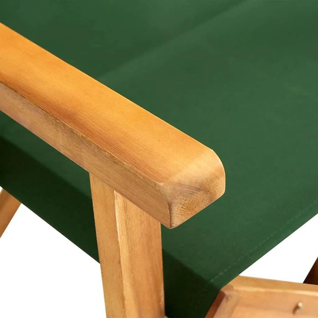 Outdoor Chair with Foot Rest Heavy Duty Beach chairDirector's Chairs 2 pcs Solid Acacia Wood GreenSuitable for Garden Patio Living Room