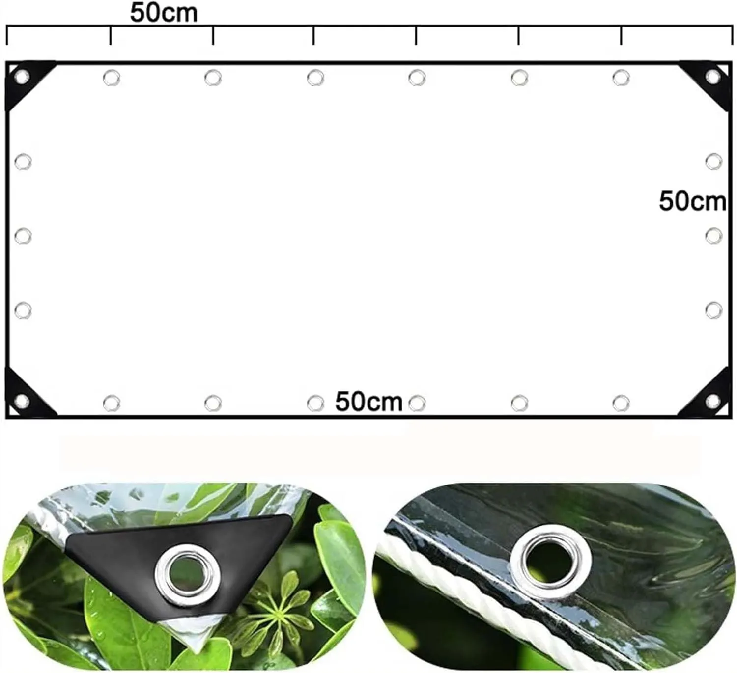 Outdoor Clear Tarp Waterproof Heavy Duty 19.7x32.8ft, Transparent Tarps Rainproof with Grommets, Plastic PVC Tarpaulin Cover Waterproof, Clear Tarps, for Greenhouse, Patio, Porches, Tent