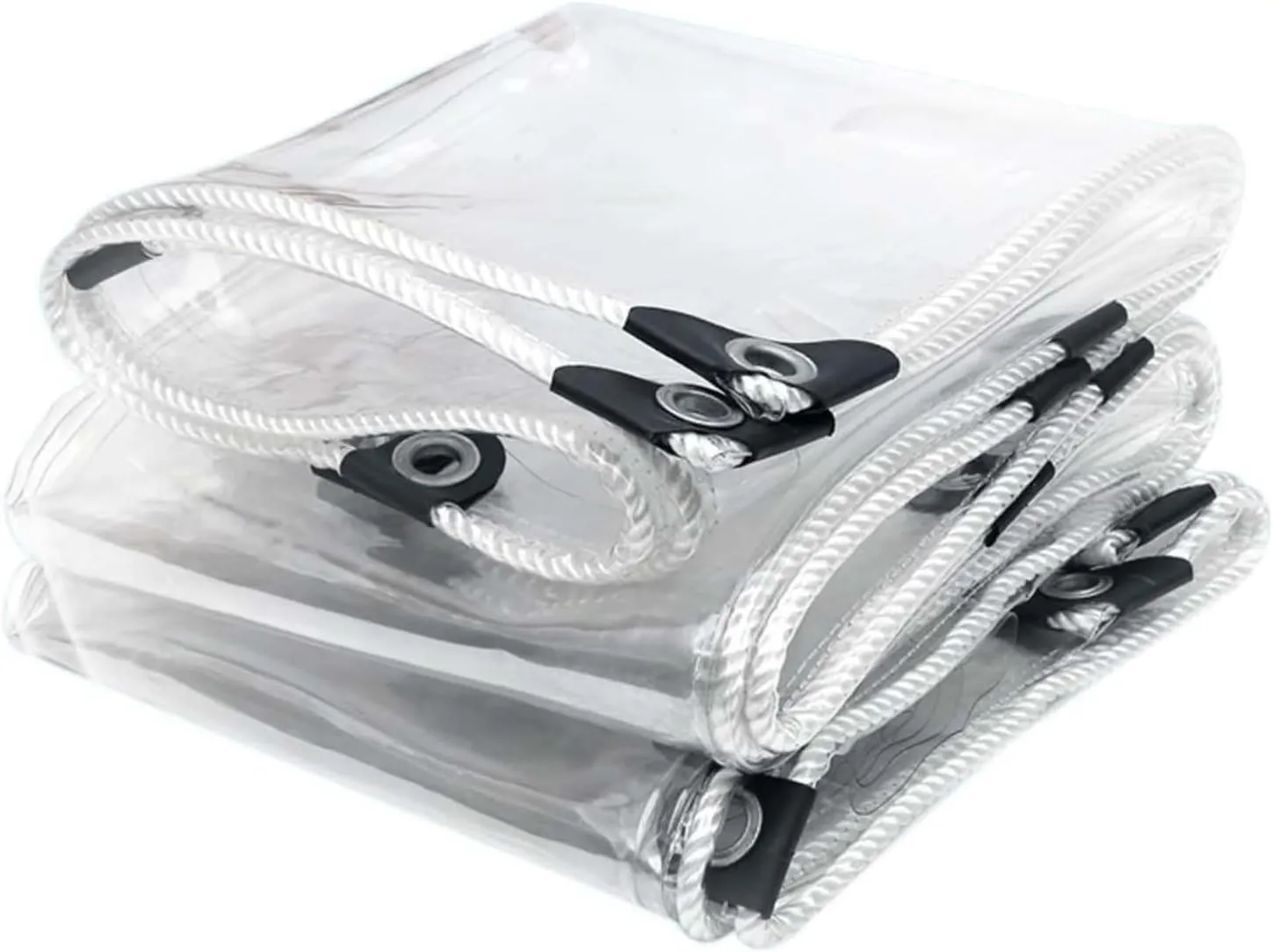 Outdoor Clear Tarp Waterproof Heavy Duty 19.7x32.8ft, Transparent Tarps Rainproof with Grommets, Plastic PVC Tarpaulin Cover Waterproof, Clear Tarps, for Greenhouse, Patio, Porches, Tent