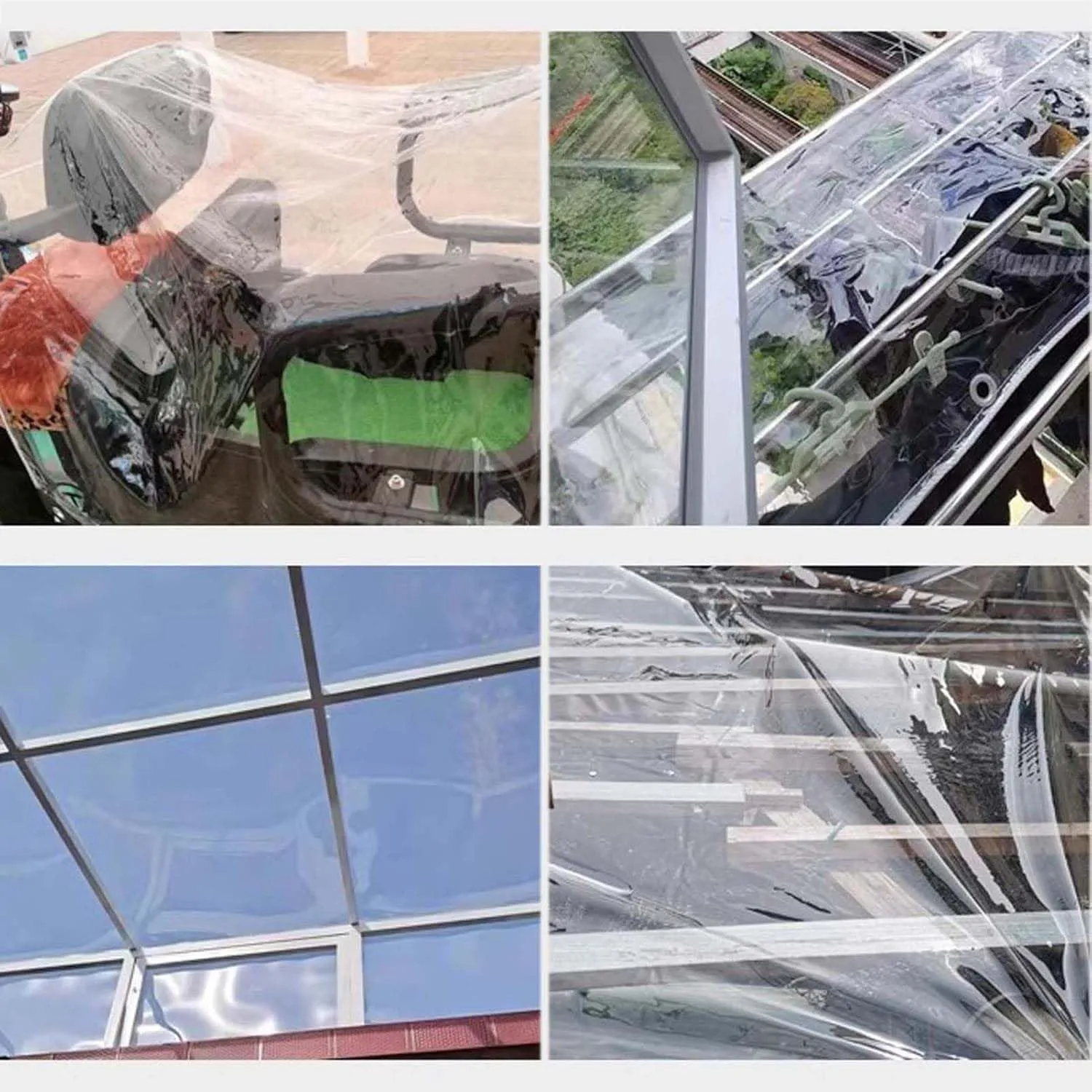 Outdoor Clear Tarp Waterproof Heavy Duty 19.7x32.8ft, Transparent Tarps Rainproof with Grommets, Plastic PVC Tarpaulin Cover Waterproof, Clear Tarps, for Greenhouse, Patio, Porches, Tent