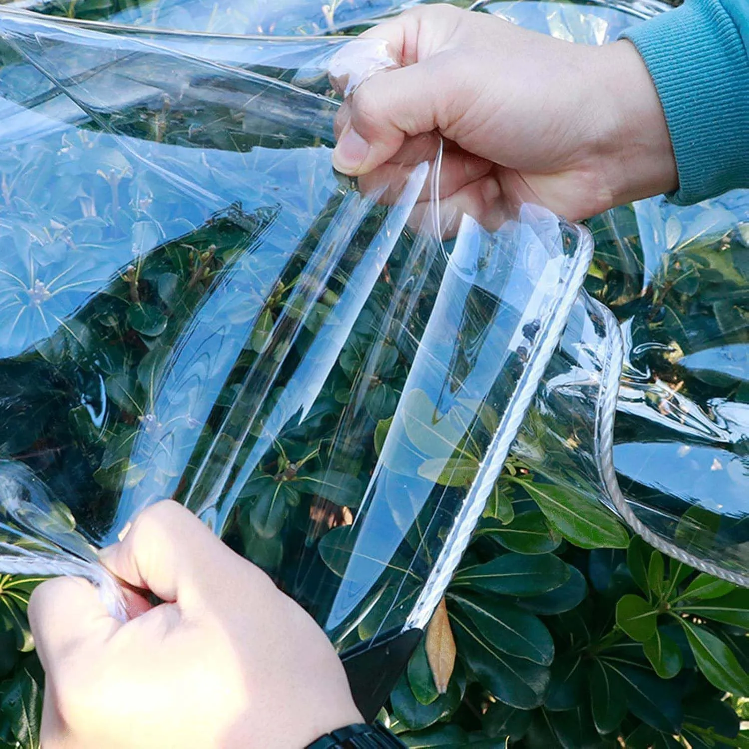 Outdoor Clear Tarp Waterproof Heavy Duty 19.7x32.8ft, Transparent Tarps Rainproof with Grommets, Plastic PVC Tarpaulin Cover Waterproof, Clear Tarps, for Greenhouse, Patio, Porches, Tent