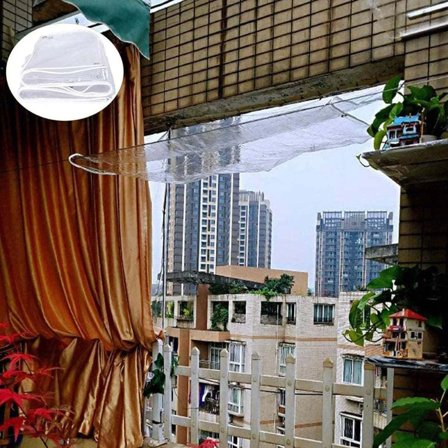 Outdoor Clear Tarp Waterproof Heavy Duty 19.7x32.8ft, Transparent Tarps Rainproof with Grommets, Plastic PVC Tarpaulin Cover Waterproof, Clear Tarps, for Greenhouse, Patio, Porches, Tent