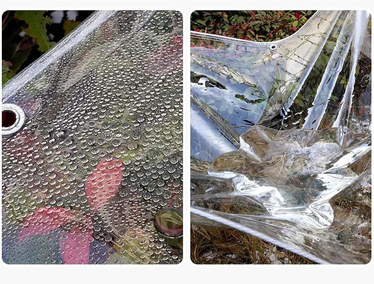 Outdoor Clear Tarp Waterproof Heavy Duty 3.3x9.8ft, Transparent Tarps Rainproof with Grommets, Plastic PVC Tarpaulin Cover Waterproof, Clear Tarps, for Greenhouse, Patio, Porches, Tent