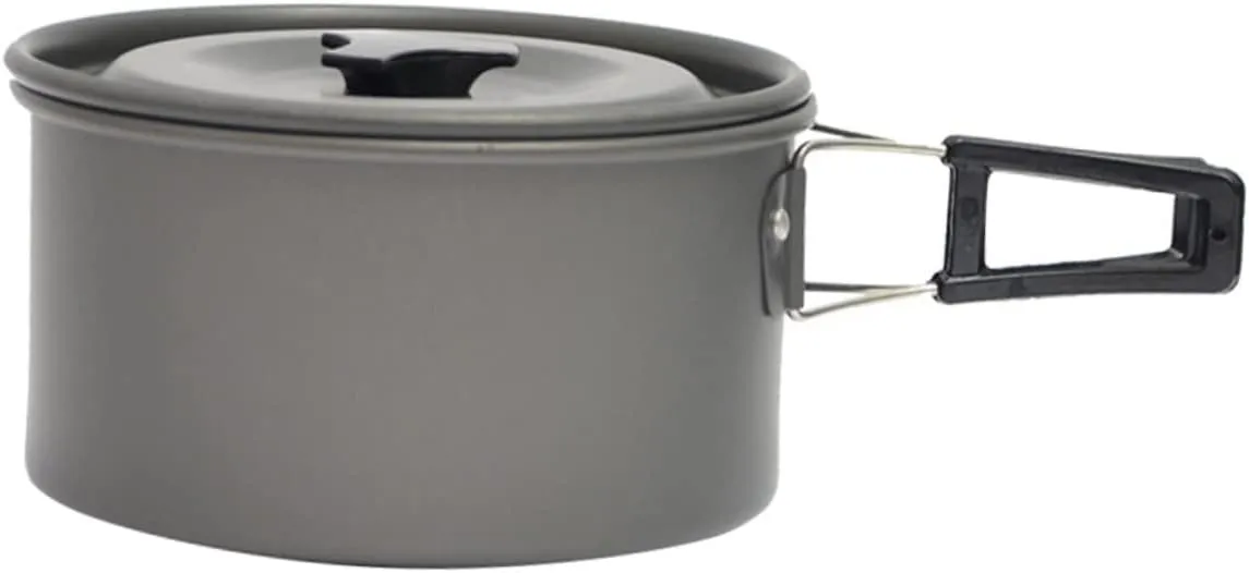 Outdoor Cooking Pot Camping Picnic Pot Insulated Handles Portable Non-Stick Pan Compact Storage Bag