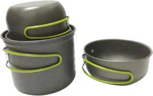 Outdoor Cooking Utensil Set 4-Piece Collapsible Aluminum Cookware Camping Cookware Kit Heatproof Easy to Carry Great for Hiking Camping