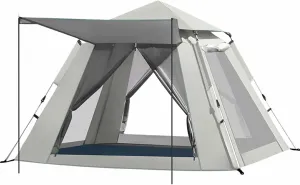 Outdoor Family Tent, Tent with top Rain fly, Foldable Portable Camping Tent, Pop-up Ventilated Backpacking Tent Suitable for Camping, Park, Picnic, Travel ( Color : Gray , Size : 94.4X94.4X61.0in/240X