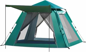 Outdoor Family Tent, Tent with top Rain fly, Foldable Portable Camping Tent, Pop-up Ventilated Backpacking Tent Suitable for Camping, Park, Picnic, Travel ( Color : Green , Size : 94.4X94.4X61.0in/240