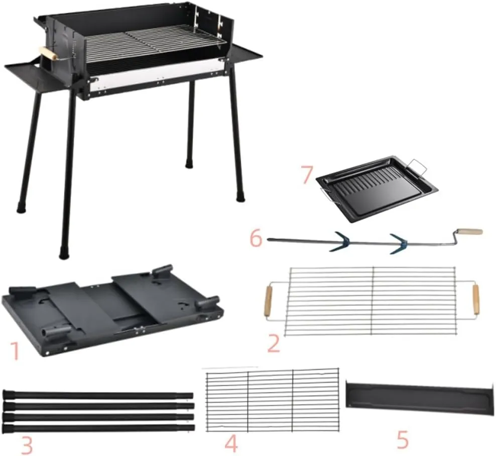 Outdoor Folding Barbecue Rack BBQ Charcoal Household Thickened Stainless Steel Barbecue Stove