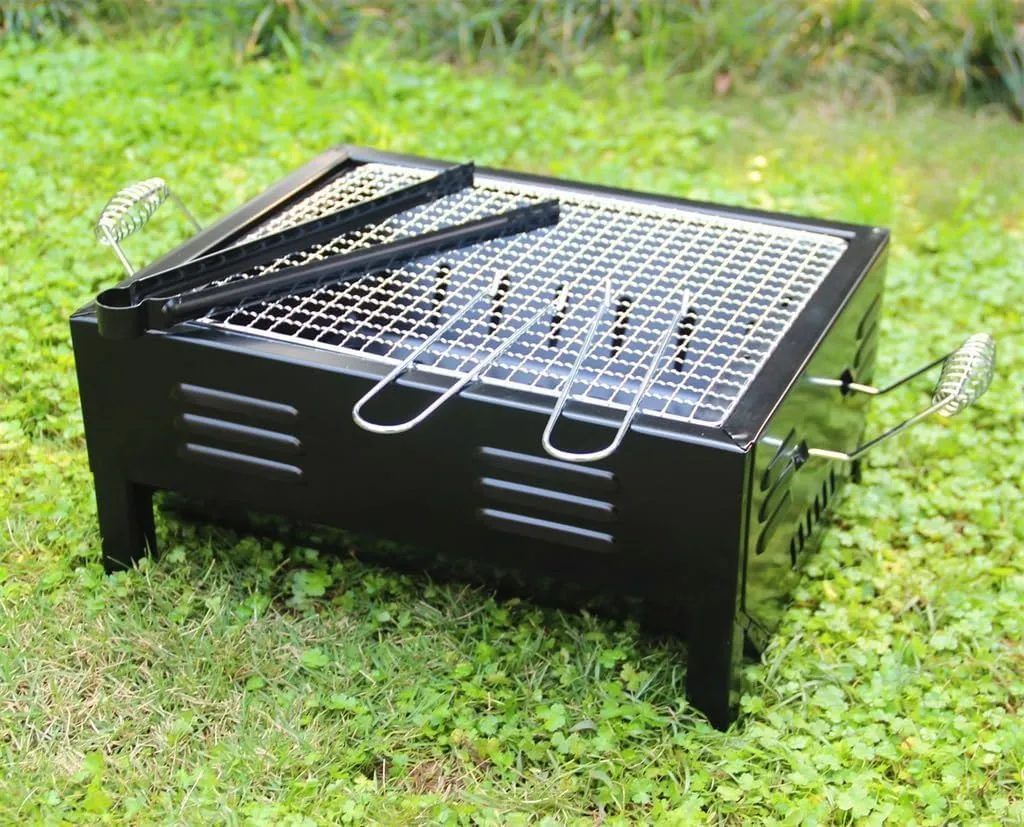 Outdoor Folding Barbecue Rack BBQ Charcoal Household Thickened Stainless Steel Barbecue Stove