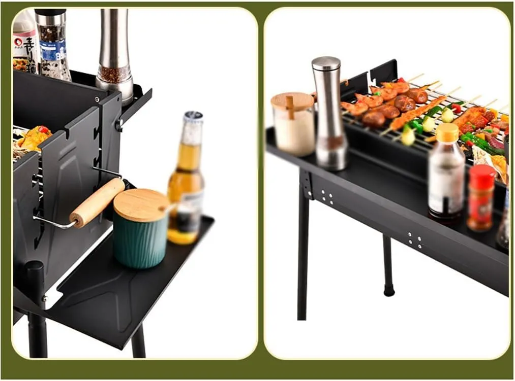 Outdoor Folding Barbecue Rack BBQ Charcoal Household Thickened Stainless Steel Barbecue Stove