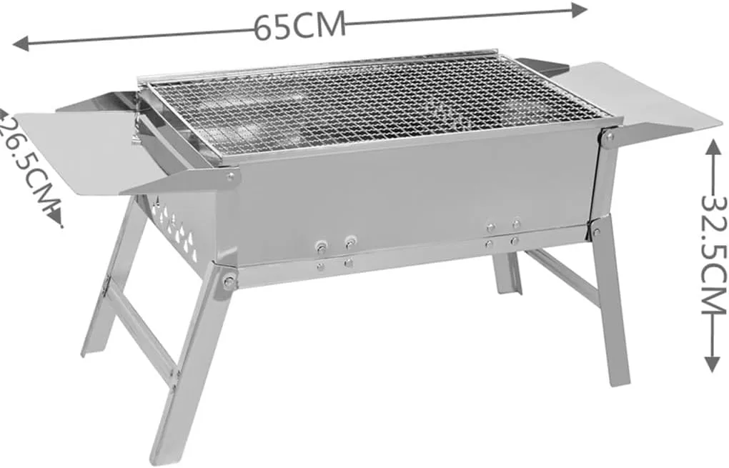 Outdoor Folding Barbecue Rack BBQ Charcoal Household Thickened Stainless Steel Barbecue Stove