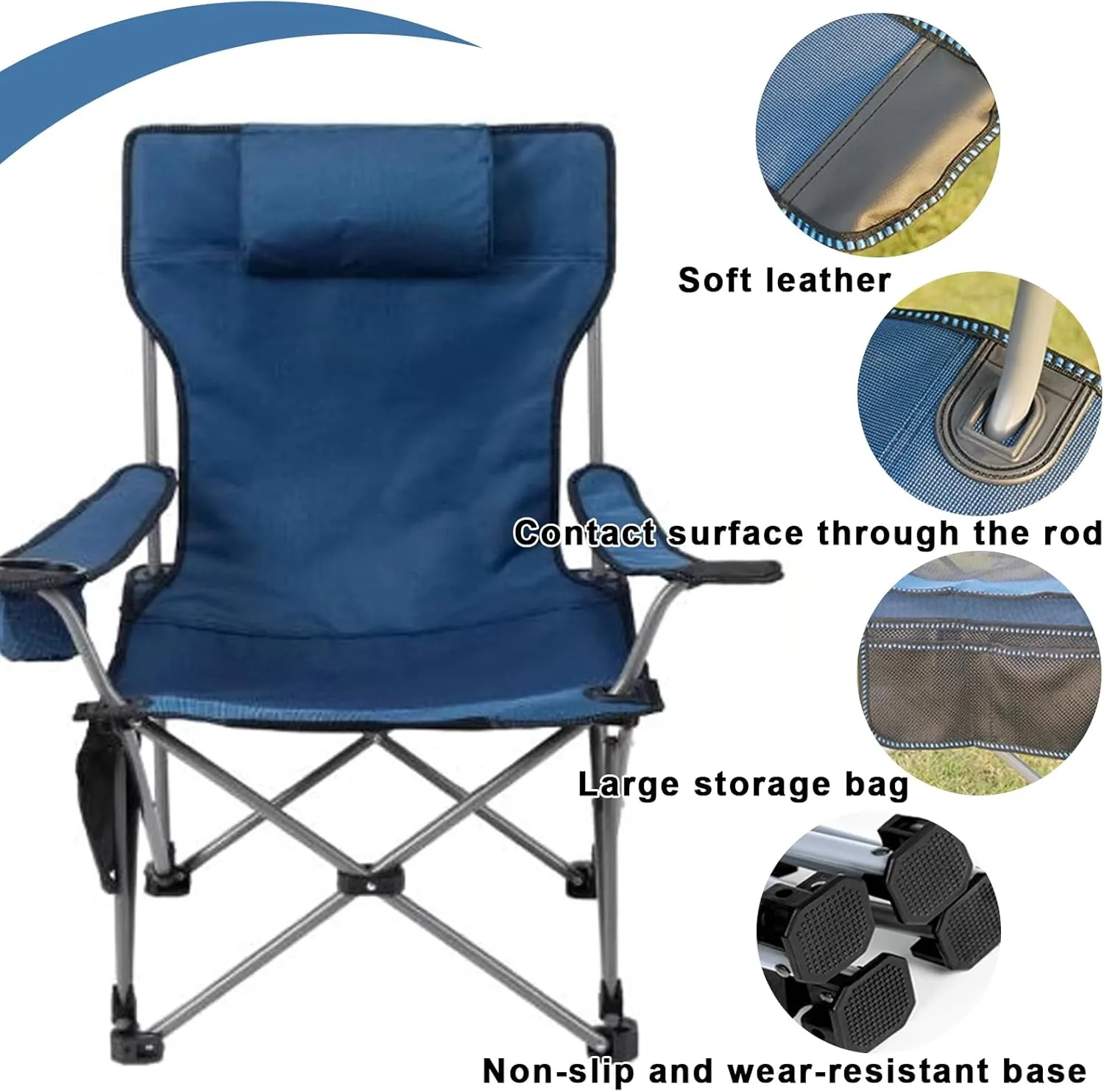Outdoor Folding Camping Chairs can be Adjusted in Four Levels, Adult Folding Reclining Chair, Maximum Load Capacity 660LB, Sitting and Lying Llounge Chair for Camping, Painting, Fishing J-65x30.7in