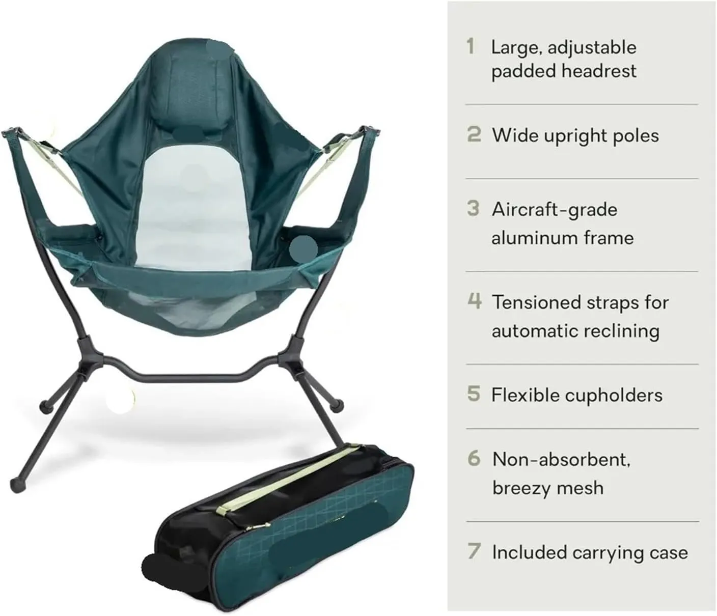 Outdoor Folding Chair Breathable Mesh Moon Chair, Breathable Folding Chair, Fishing, Camping, Leisure Backpack Chair(Deep Green)
