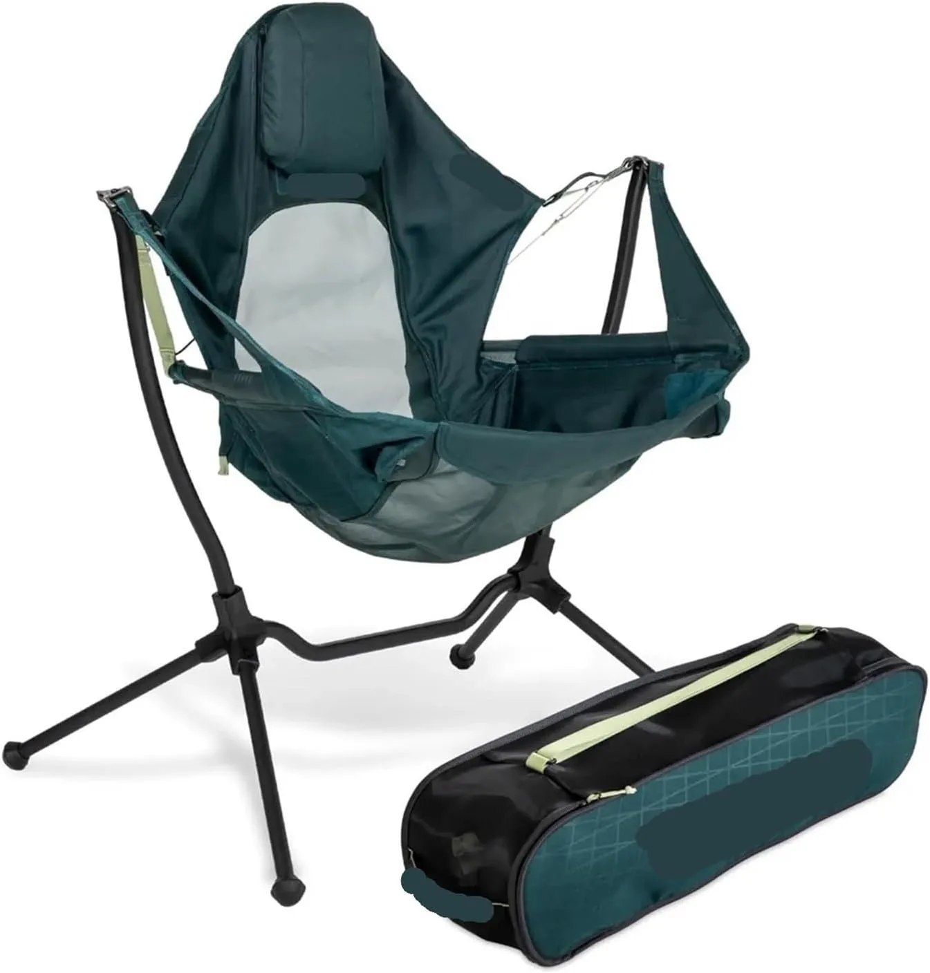 Outdoor Folding Chair Breathable Mesh Moon Chair, Breathable Folding Chair, Fishing, Camping, Leisure Backpack Chair(Deep Green)