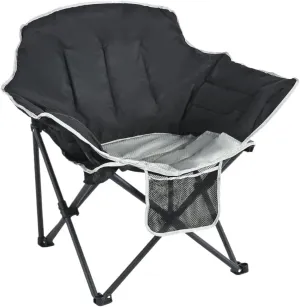 Outdoor Folding Chair Folding Chair, Padded Cushion, Heavy Duty Adults, Portable Camp Lawn Backpack Chair(Black Gray)