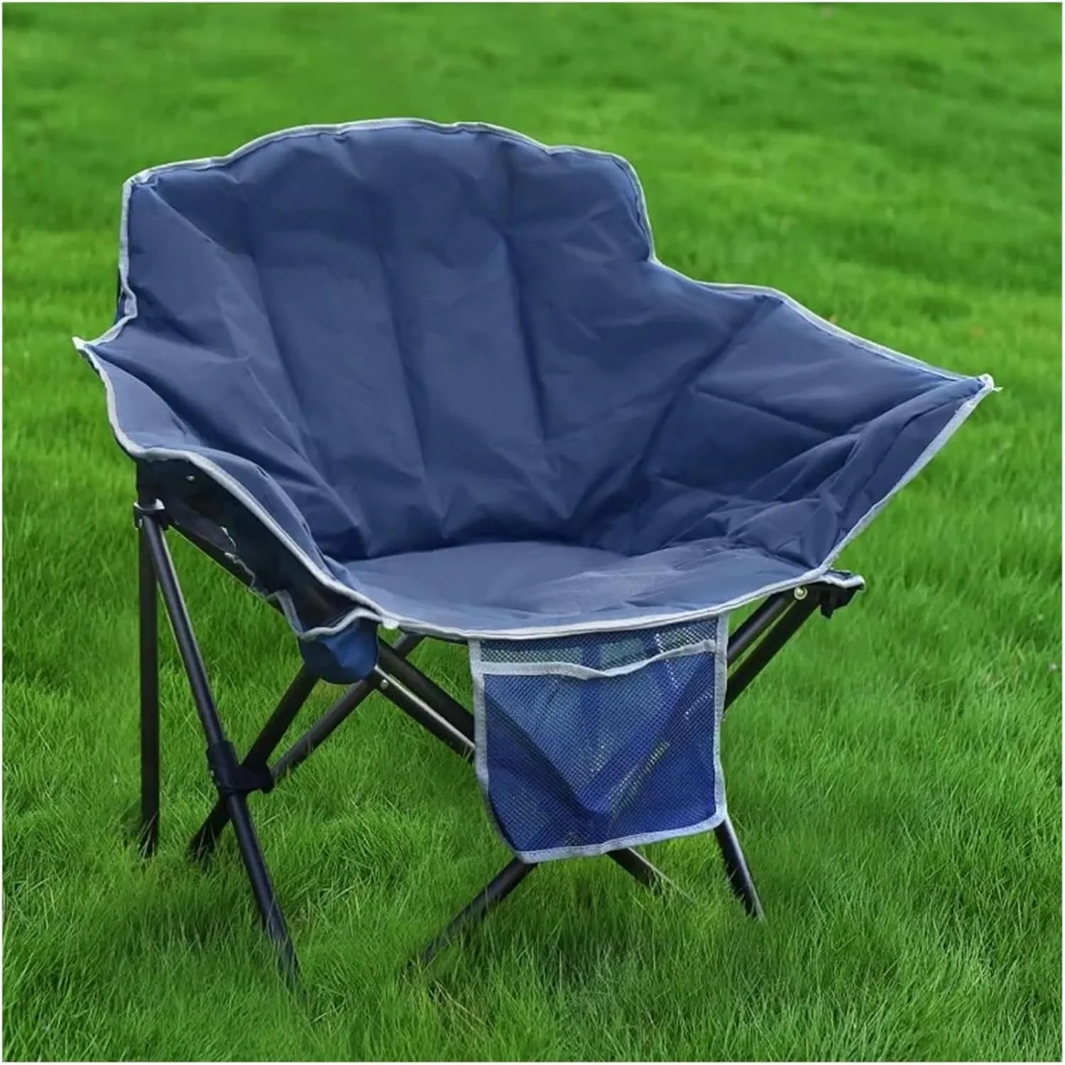 Outdoor Folding Chair Folding Chair, Padded Cushion, Heavy Duty Adults, Portable Camp Lawn Backpack Chair(Black Gray)