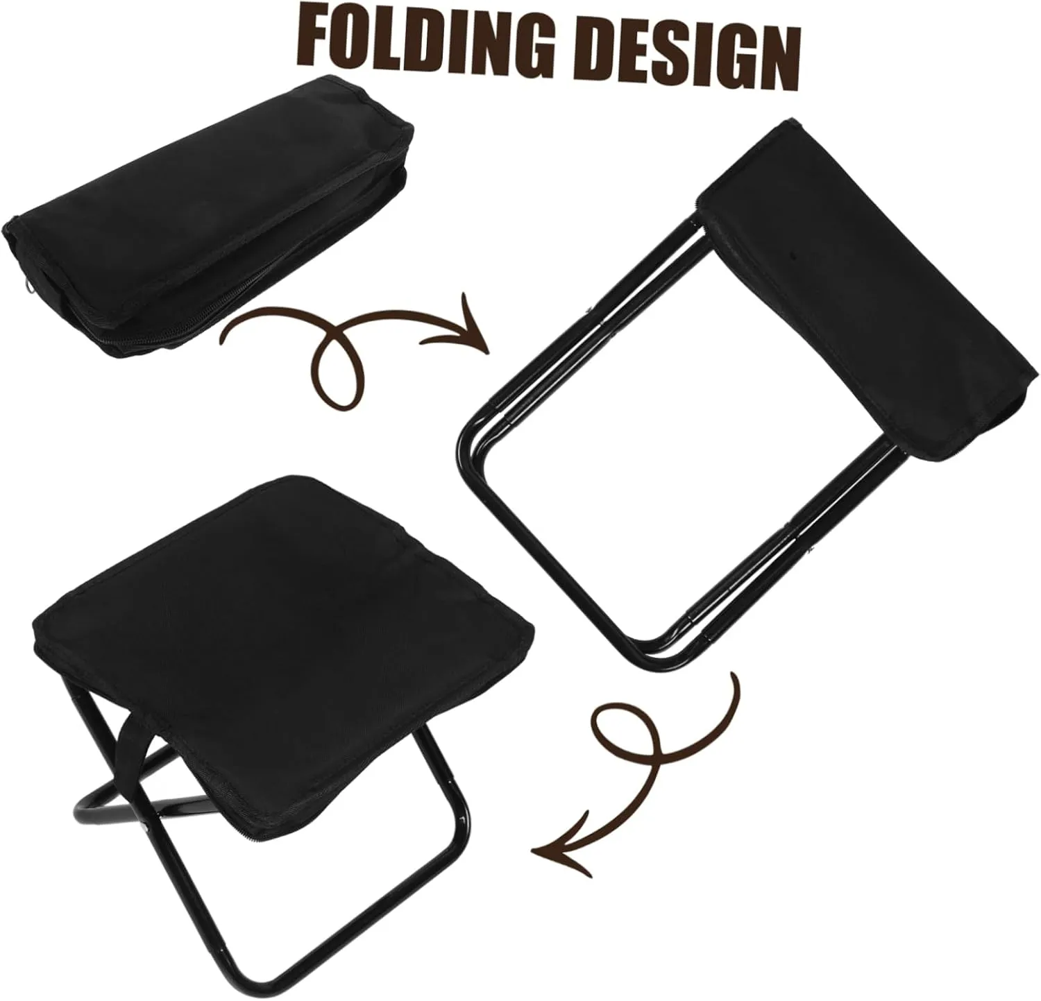 Outdoor Fully Foldable Portable Stool Aluminum Camping Footstool for Hiking Garden Beach