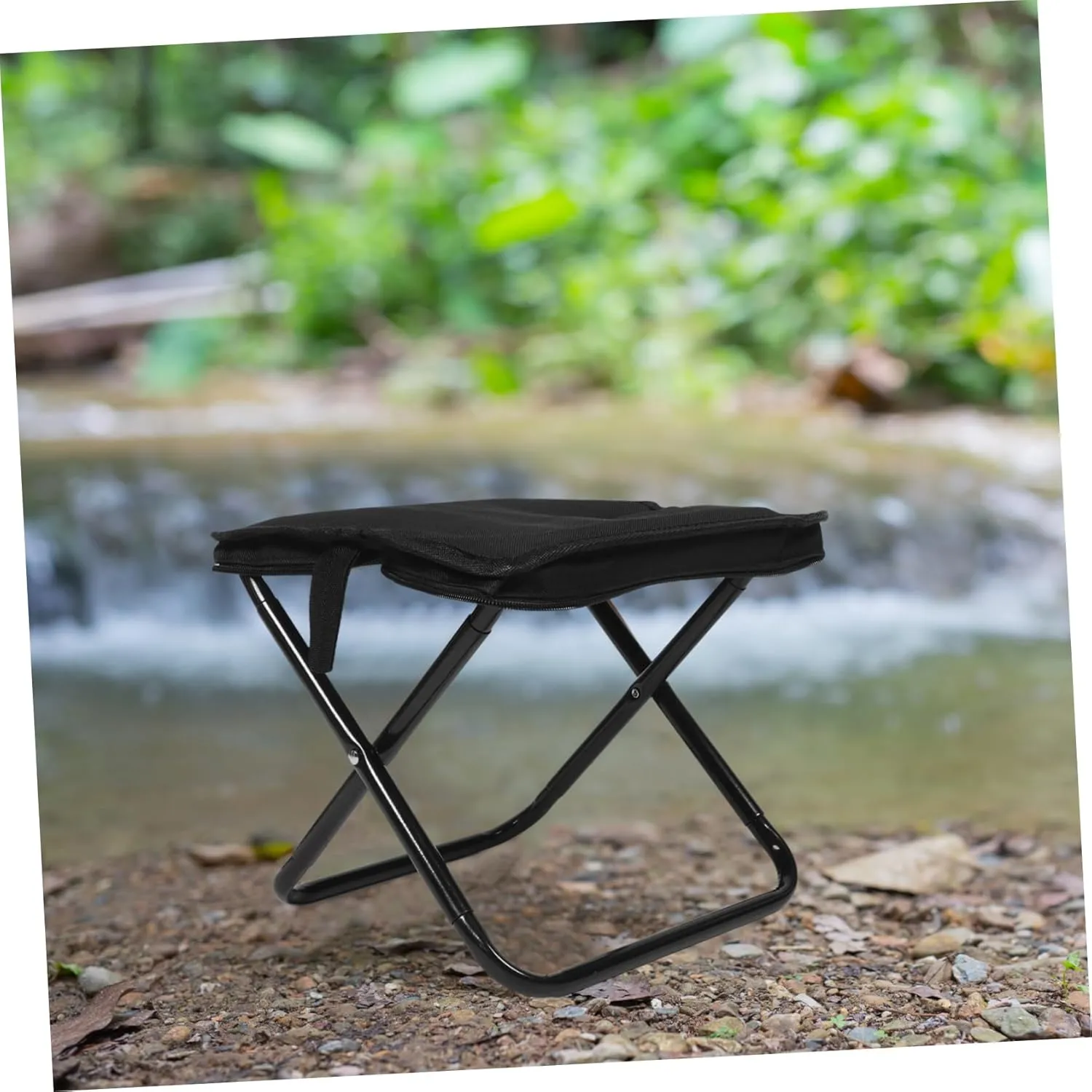 Outdoor Fully Foldable Portable Stool Aluminum Camping Footstool for Hiking Garden Beach