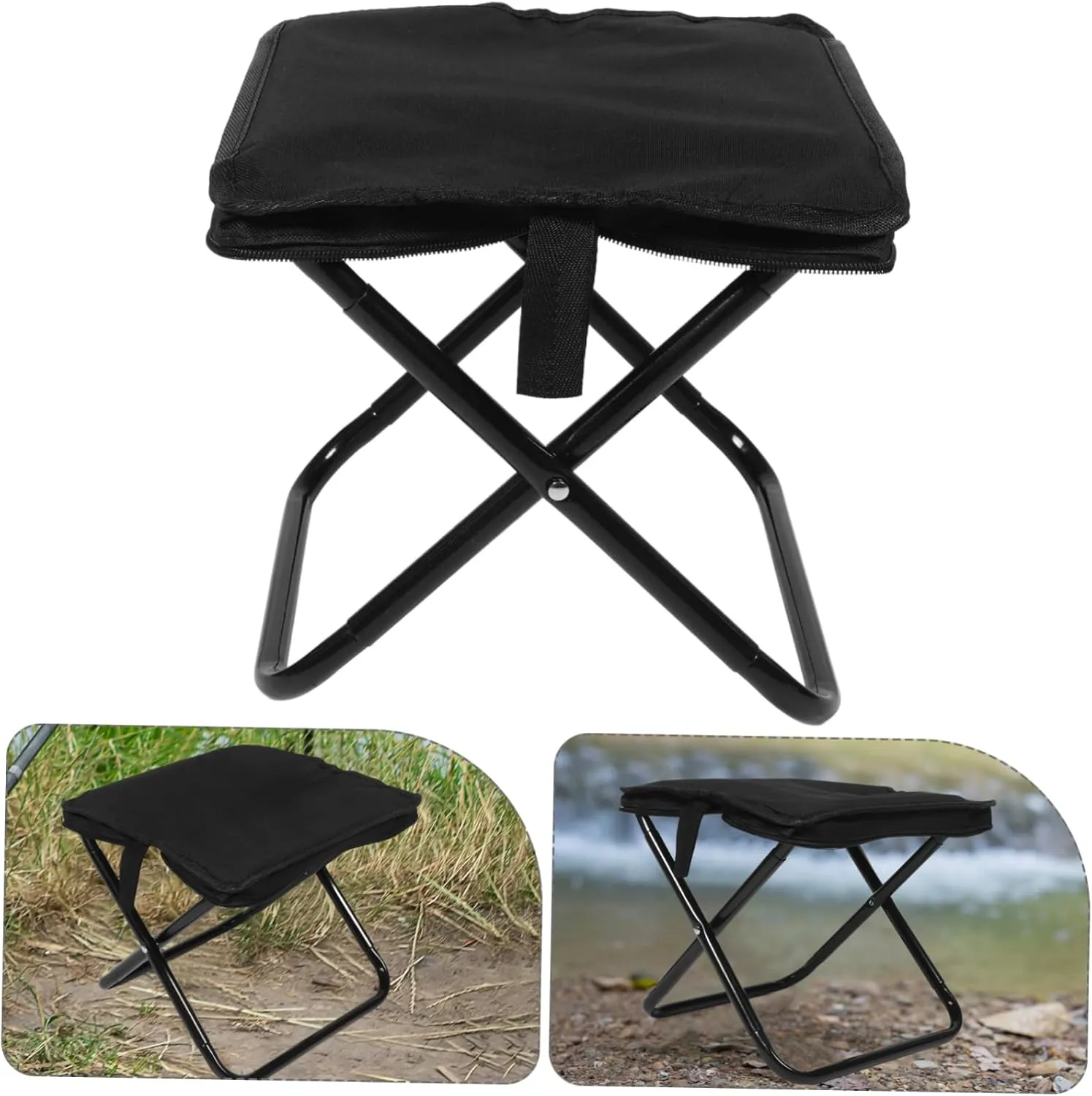 Outdoor Fully Foldable Portable Stool Aluminum Camping Footstool for Hiking Garden Beach