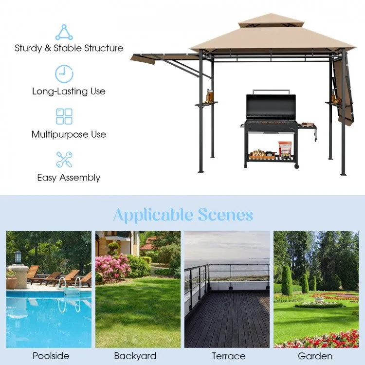 Outdoor Gazebo 13.5 x 4ft Double Tier Canopy Barbeque Shelter Tent