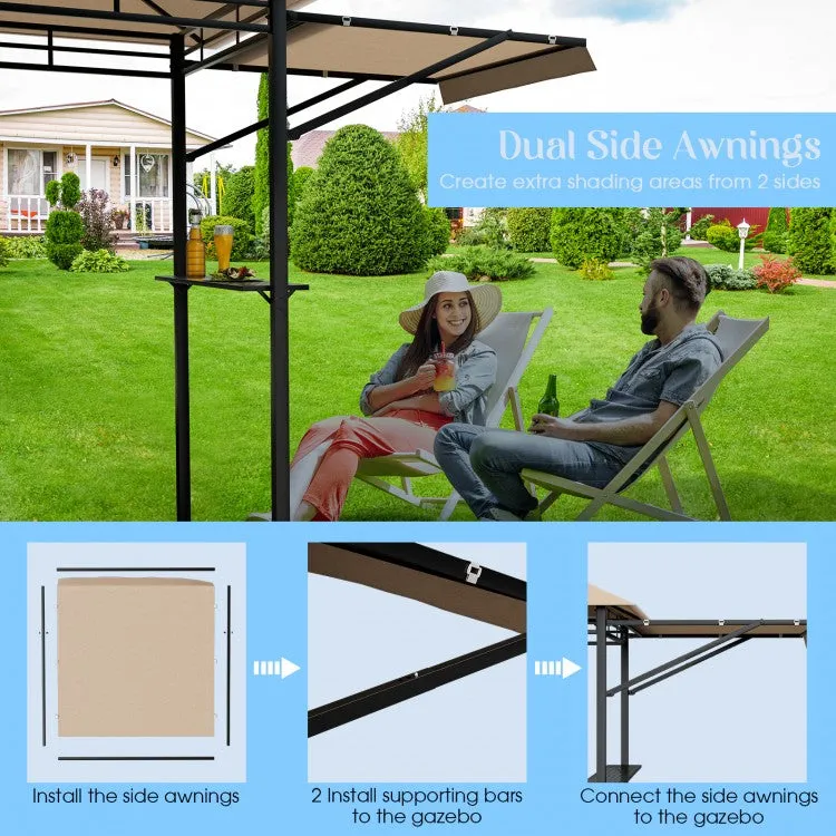 Outdoor Gazebo 13.5 x 4ft Double Tier Canopy Barbeque Shelter Tent