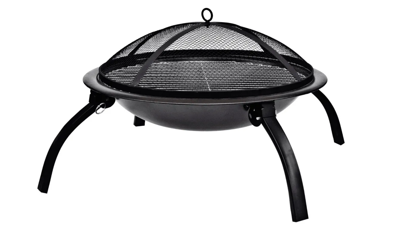 Outdoor Grill La Hacienda 58106 Camping Firebowl with Grill, Folding Legs, RENT