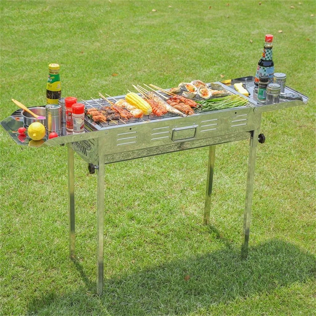 Outdoor Household Stainless Steel Barbecue Rack Folding Charcoal Barbecue Stove Independent Carbon