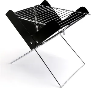 Outdoor Indoor Grill Outdoor Mini Road Camp Folding Grill Portable Barbecue Rack (D Light Grey)