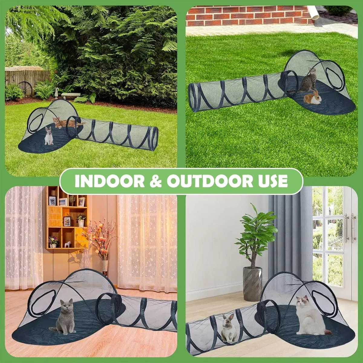 Outdoor Pet Tent Nest Foldable Cat Tunnel Playhouse Portable Shelter for Cats