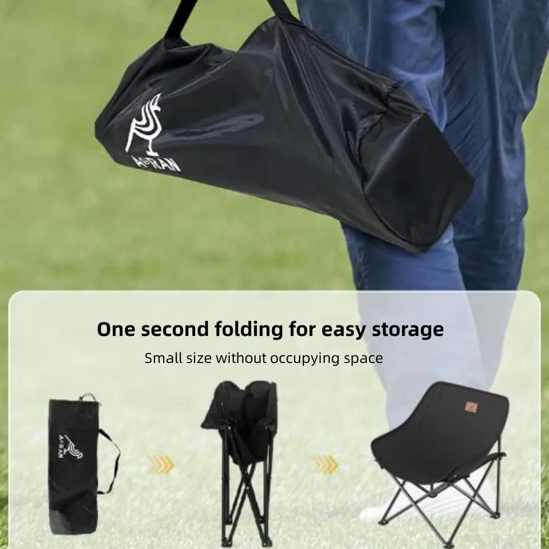 Outdoor Portable Folding Chair Fishing Stool Camping Chair Moon Chair Table Chair Ultra Light Folding Stool Sketch Recliner Stool (blackish green)
