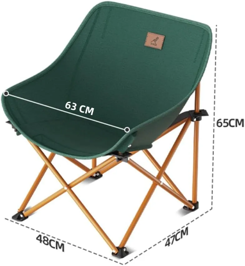 Outdoor Portable Folding Chair Fishing Stool Camping Chair Moon Chair Table Chair Ultra Light Folding Stool Sketch Recliner Stool (blackish green)