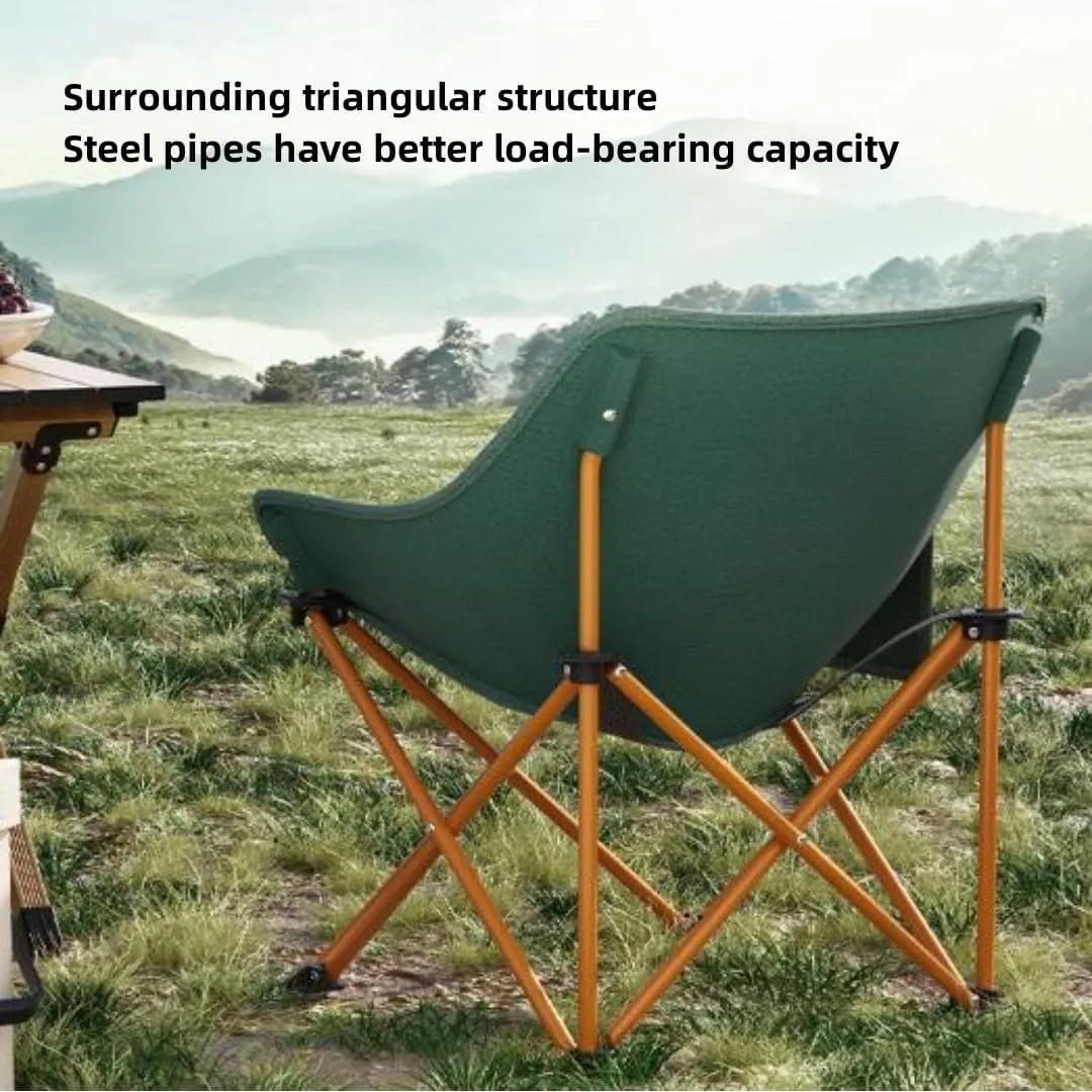 Outdoor Portable Folding Chair Fishing Stool Camping Chair Moon Chair Table Chair Ultra Light Folding Stool Sketch Recliner Stool (blackish green)