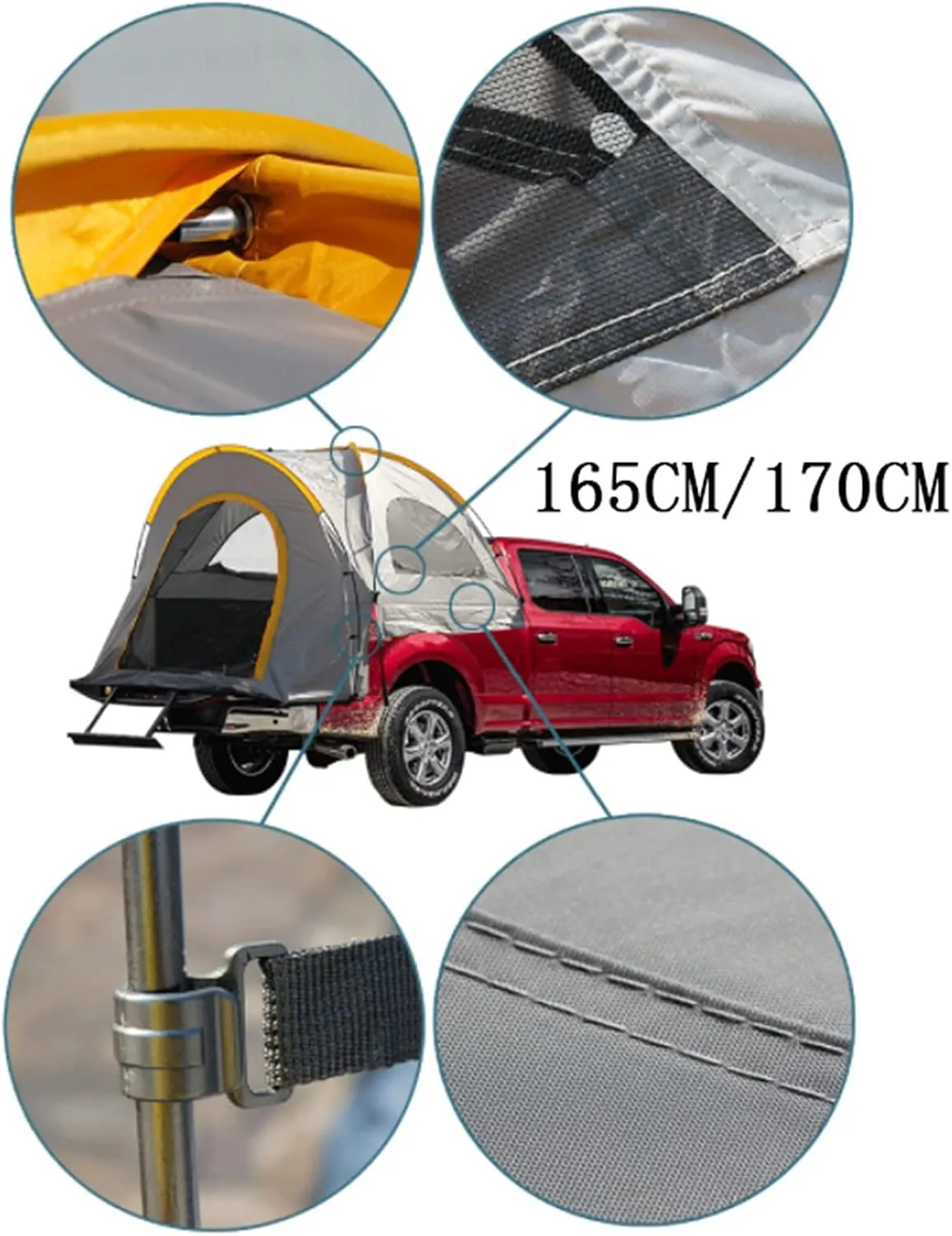 Outdoor Self-drivingTour Camping Tent, Car Awning Waterproof Tent Shade PU Coated Awning Canopy Sunshade Outdoor Camping Tent Travel Accessories