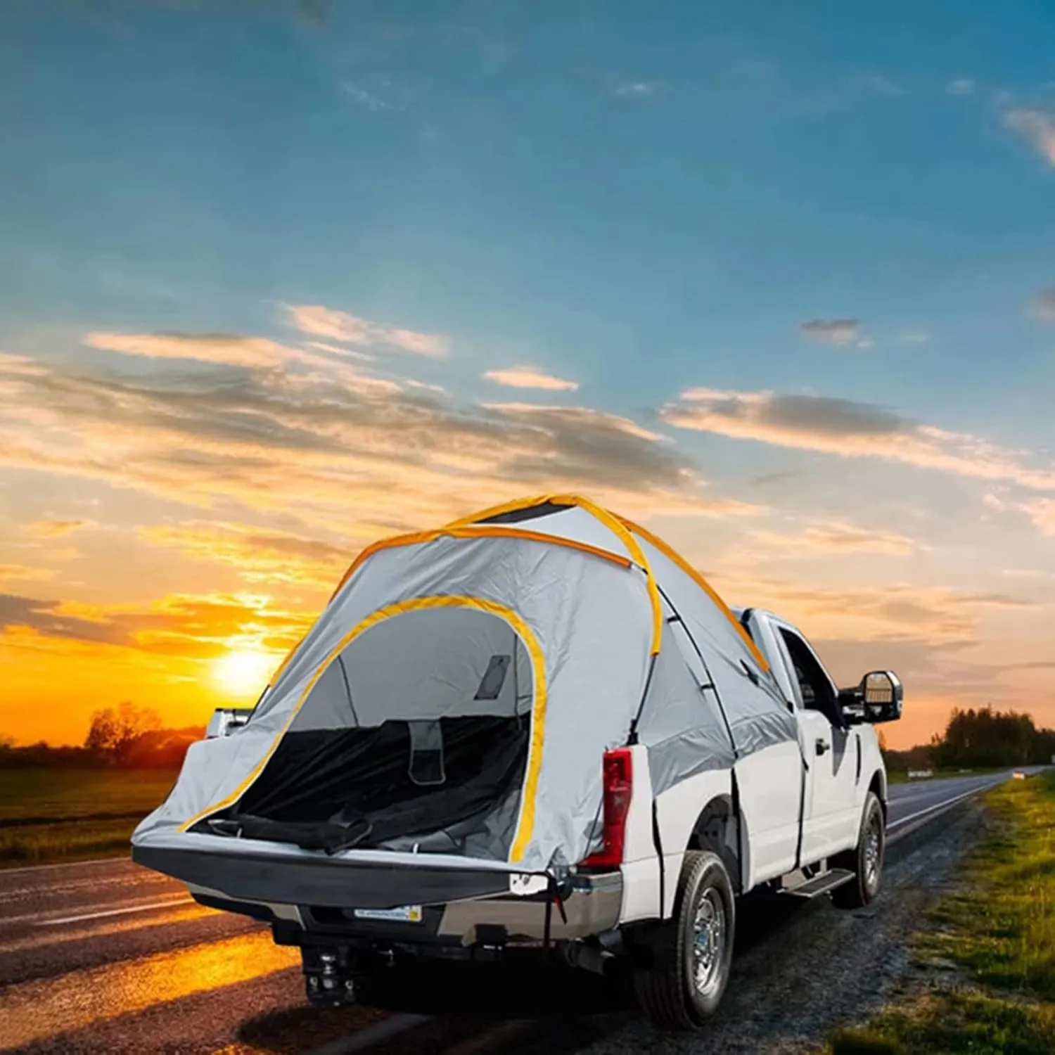 Outdoor Self-drivingTour Camping Tent, Car Awning Waterproof Tent Shade PU Coated Awning Canopy Sunshade Outdoor Camping Tent Travel Accessories