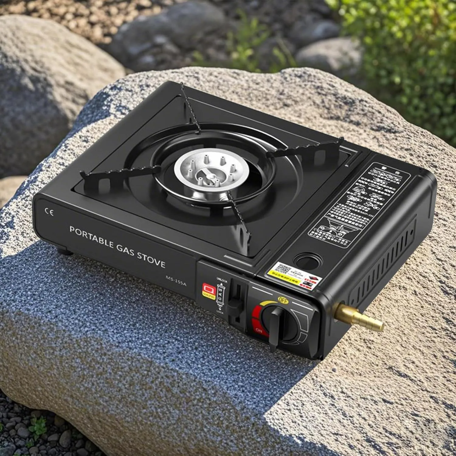 Outdoor Stove Burner - Portable Camping Stove, Foldable Propane Cooker | Windproof Single Burner Design, Lightweight Cooking Stove, Non Stick Grill for Hiking Backpacking Travel Survival Us