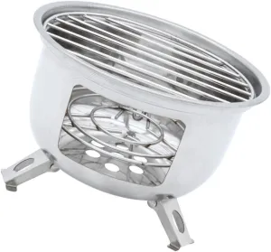 Outdoor Supply Small Camping Grill Portable Bbq Stove Round Stainless Barbecue Ideal for Bonfire